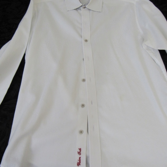 Robert Graham White Solid Paisley Pattern Contrast Collar - Picture 13 of 13